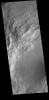 This image from NASA's Mars Odyssey shows a small landslide deposit. The landslide is in an unnamed crater in Terra Sirenum.