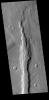 This image from NASA's Mars Odyssey shows one of the numerous channel features that dissect the highlands between Solis Planum and Aonia Terra.