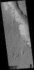 This image from NASA's Mars Odyssey shows Asimov Crater, located in Noachis Terra, has an unusual crater floor morphology.