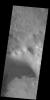 This image from NASA's Mars Odyssey shows sand dunes covering part of the floor of this unnamed crater in Terra Cimmeria.