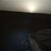 NASA's InSight lander used the Instrument Deployment Camera (IDC) on the end of its robotic arm to image this sunset on Mars on April 25, 2019.