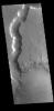 This image from NASA's Mars Odyssey shows Bahram Vallis. Bharam Vallis drains from the the higher elevations of Lunae Planum into the Chryse Planitia basin.