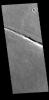 This image from NASA's Mars Odyssey shows a section of one of the graben that comprise Elysium Fossae.