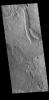 This image from NASA's Mars Odyssey shows Granicus Valles, a complex channel system located west of Elyisum Mons.