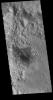 This image from NASA's Mars Odyssey shows an interesting sand dune on the floor of an unnamed crater in Terra Sabaea.