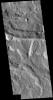 This image from NASA's Mars Odyssey shows part of Indus Vallis, located in northern Terra Sabaea.