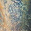 NASA's Juno spacecraft captured this image of a vortex on Jupiter.