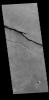 This image from NASA's Mars Odyssey shows linear depressions which are part of the Cerberus Fossae fracture system.