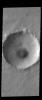 This image from NASA's Mars Odyssey shows a small unnamed crater in northern Acidalia Planitia.