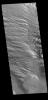 This image from NASA's Mars Odyssey shows the intersection of Medusae Fossae and Medusae Sulci.