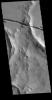 This image from NASA's Mars Odyssey shows a section of Cerberus Fossae.