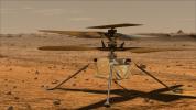 This artist's concept shows the Mars 2020 Helicopter on the Martian surface.