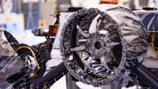 This wheel, and five others just like it, heads to Mars on NASA's Perseverance rover this summer. The image was taken on March 30, 2020, at NASA's Kennedy Space Center.
