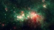 This image from NASA's Spitzer Space telescope shows the star-forming nebula W51, one of the largest star factories in the Milky Way galaxy.