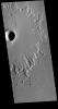 This image from NASA's Mars Odyssey shows Amazonis Planitia. Amazonis Planitia is host to many pedestal craters, which indicate the region has had significant erosion.