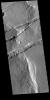 This image from NASA's Mars Odyssey shows linear depressions which are part of Sirenum Fossae.