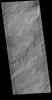 This image from NASA's Mars Odyssey shows a portion of the immense volcanic flow fields in the Tharsis region.