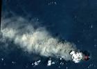 NASA's Terra spacecraft shows an ash and steam plume emanating from the central crater of Nishinoshima, a small volcanic island located about 1000 km south of Tokyo, Japan.