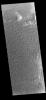 This image from NASA's Mars Odyssey shows a large sand sheet with surface dune forms, located on the complex floor of Rabe Crater.