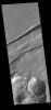 This image from NASA's Mars Odyssey shows linear depressions, part of Sirenum Fossae.