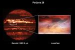 This composite image shows a hot spot in Jupiter's atmosphere during perijove 29.