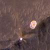 The HiRISE camera aboard NASA's Mars Reconnaissance Orbiter was able to capture this image of the final location of the parachute that helped slow down NASA's Perseverance rover during its landing on the surface of Mars.