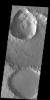 This image from NASA's Mars Odyssey shows three craters in Terra Cimmeria.
