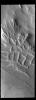 This image from NASA's Mars Odyssey shows Angustus Labyrinthus, a unique region near the south polar cap.