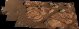 NASA's Perseverance rover viewed these rocks with its Mastcam-Z imager on April 27, 2021.