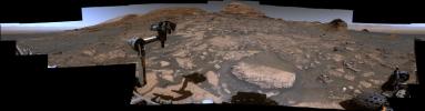NASA's Curiosity Mars rover used its Mast Camera, or Mastcam, to capture this 360-degree view on July 3, 2021. The panorama is made up of 129 individual images that were sent to Earth, after which they are stitched together.