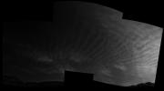 Using the navigation cameras on its mast, NASA's Curiosity Mars rover took these images of clouds just after sunset on March 31, 2021.