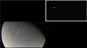 The main image and the inset image were taken by the JunoCam imager about NASA's Juno spacecraft before its closest approach to Jupiter on November 29, 2021, during an encounter with the Jovian moon Io.