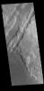This image from NASA's Mars Odyssey shows some of the linear depressions that comprise Nili Fossae. Nili Fossae is the name of a collection of curved faults and down-dropped blocks of crust between the faults.