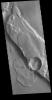 This image from NASA's Mars Odyssey shows a landslide deposit in Tiu Valles.
