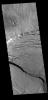 This image from NASA's Mars Odyssey shows part of the summit caldera of Olympus Mons.