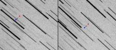 These images show two observations of NASA's Lunar Flashlight and the private ispace HAKUTO-R Mission 1 as the two spacecraft, seen as a pair of dots, journey to the Moon.