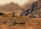 This illustration depicts three different of models of NASA's solar-powered Mars helicopter.
