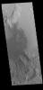This image from NASA's Mars Odyssey shows a field of sand dunes on the floor of an unnamed crater in Terra Cimmeria.