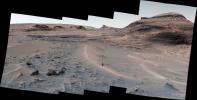 NASA's Curiosity Mars rover used its Mast Camera, or Mastcam, to capture this panorama of a hill nicknamed Bolívar and adjacent sand ridges on Aug. 23, the 3,572nd Martian day, or sol, of the mission.