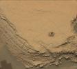Curiosity used its Mast Camera, or Mastcam, to capture this image of its 36th successful drill hole on Mount Sharp, at a rock called Canaima. The pulverized rock sample was acquired on Oct. 3, 2022.