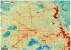 NASA's Ecosystem Spaceborne Thermal Radiometer Experiment on Space Station (ECOSTRESS) instrument recorded this image of ground surface temperatures in Houston and its environs on June 20, 2022.