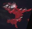 NASA's Terra spacecraft shows Takawangha, a 1450 m stratovolcano on Tanaga Island, Alaska. The image was acquired September 13, 2021.
