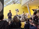 Members of the public met with NASA Mars team members and saw the Perseverance rover and Ingenuity helicopter models up close during a Roving With Perseverance tour stop at the Adler Planetarium in Chicago.