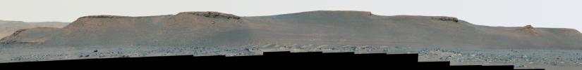 NASA's Perseverance rover used its Mastcam-Z camera to capture this enhanced color view of the eroded eastern edge of the delta within Mars' Jezero Crater on April 7, 2022.
