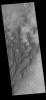 This image from NASA's Mars Odyssey shows many individual dunes located in Kaiser Crater.