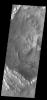 This image from NASA's Mars Odyssey shows part of an unnamed crater located in Noachis Terra.