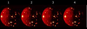 These infrared views of volcanic activity of Jupiter's moon Io were collected by the JIRAM (Jovian Infrared Auroral Mapper) instrument aboard NASA's Juno spacecraft during a flyby of the moon on Oct. 16, 2021.