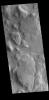 This image from NASA's Mars Odyssey shows Ismeniae Fossae, a large region containing irregular mesas and valleys.