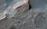 This image acquired on July 28, 2023 by NASA's Mars Reconnaissance Orbiter shows a fan of sedimentary rock on the southeast area of Gale Crater's floor.