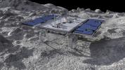This artist's concept depicts a small rover – part of NASA's CADRE (Cooperative Autonomous Distributed Robotic Exploration) technology demonstration headed for the Moon – on the lunar surface.
